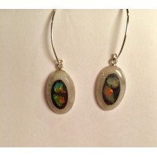 617  boucles d'oreilles anneaux opale éthiopienne, argent sterling
